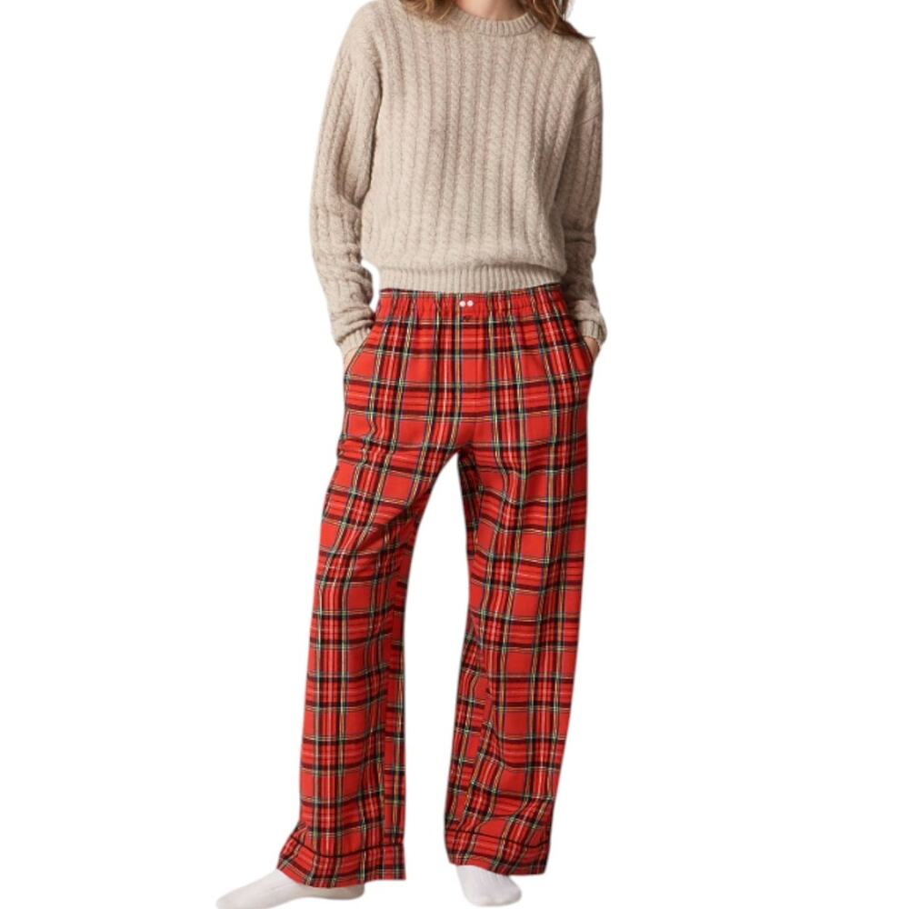 J.Crew Flannel Pajama Pant Good Tidings Plaid Size Large CP545 New